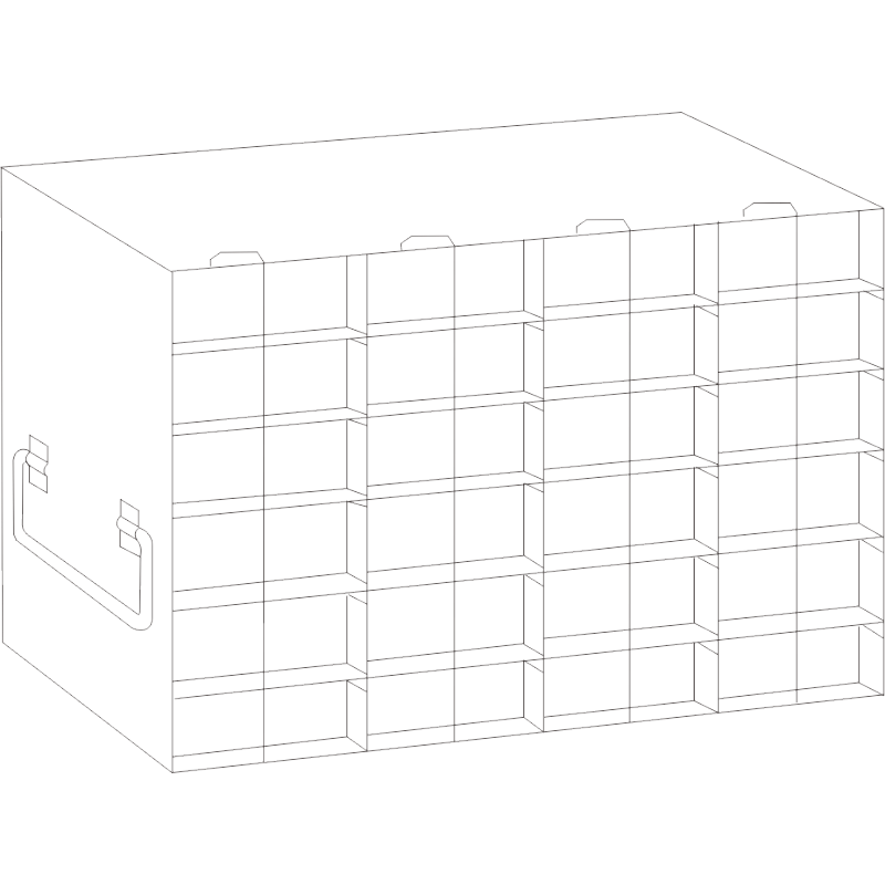 Crystal Industries UFH50-46 Rack for 50-Cell Hinged Top Plastic Boxes, 4x6 configuration