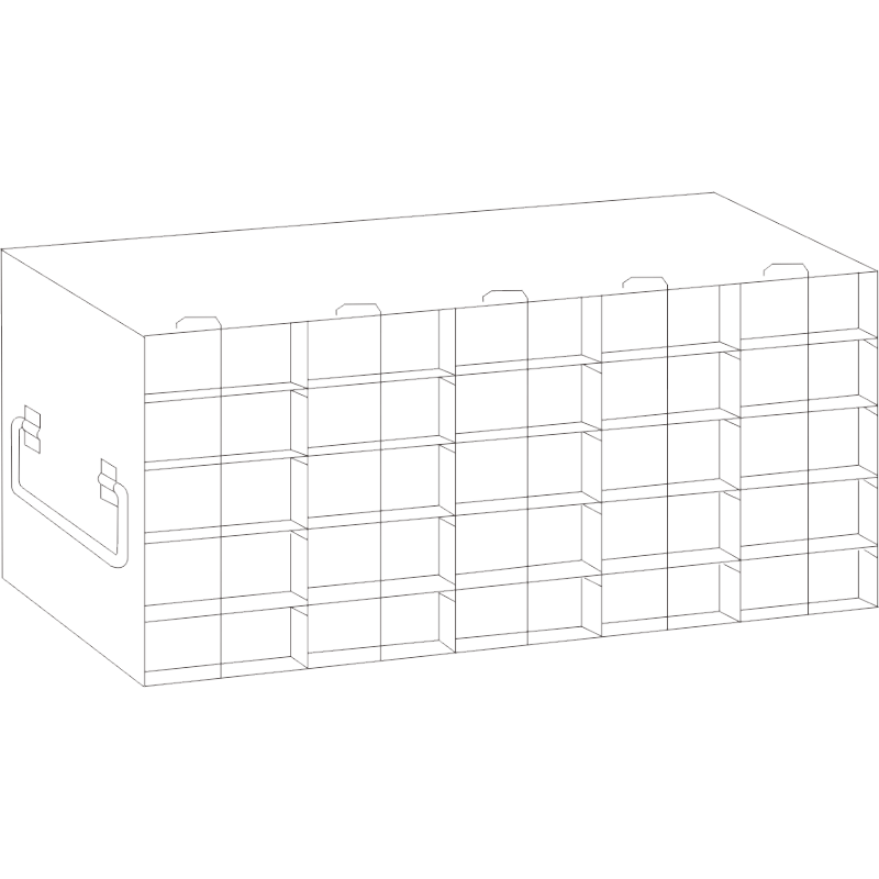Crystal Industries UFH50-55 Rack for 50-Cell Hinged Top Plastic Boxes, 5x5 configuration