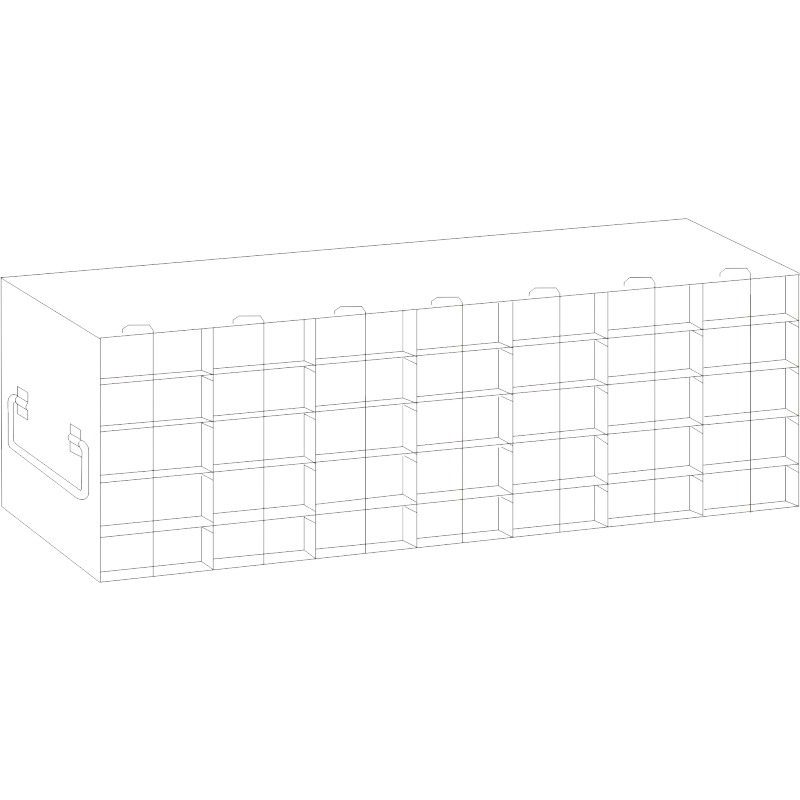 Crystal Industries UFH50-75 Rack for 50-Cell Hinged Top Plastic Boxes, 7x5 configuration