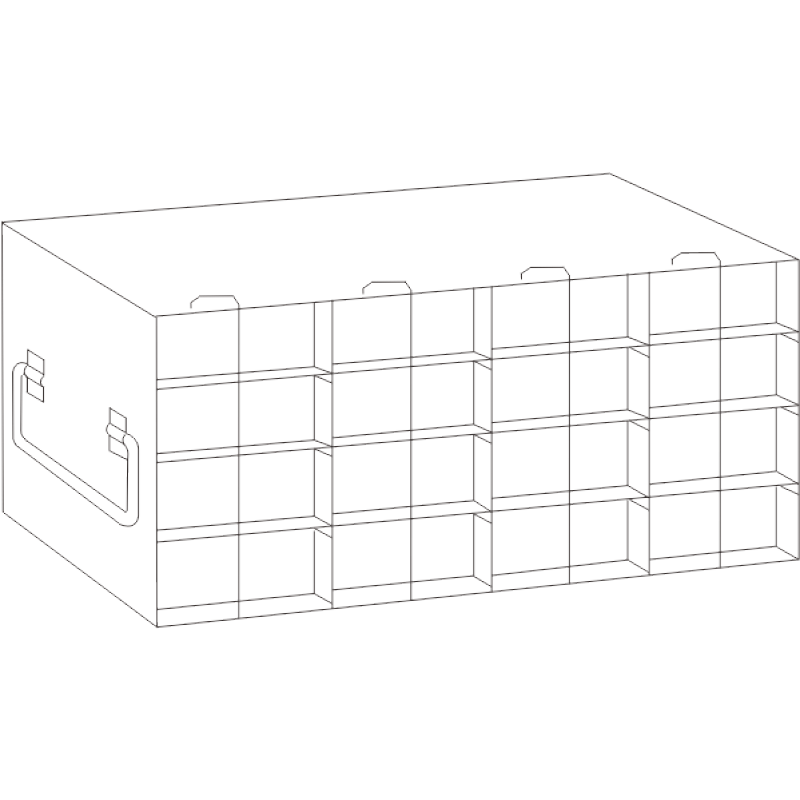 Crystal Industries UFTB-44L Rack for 96-Well Microtube Boxes, 4x4 configuration