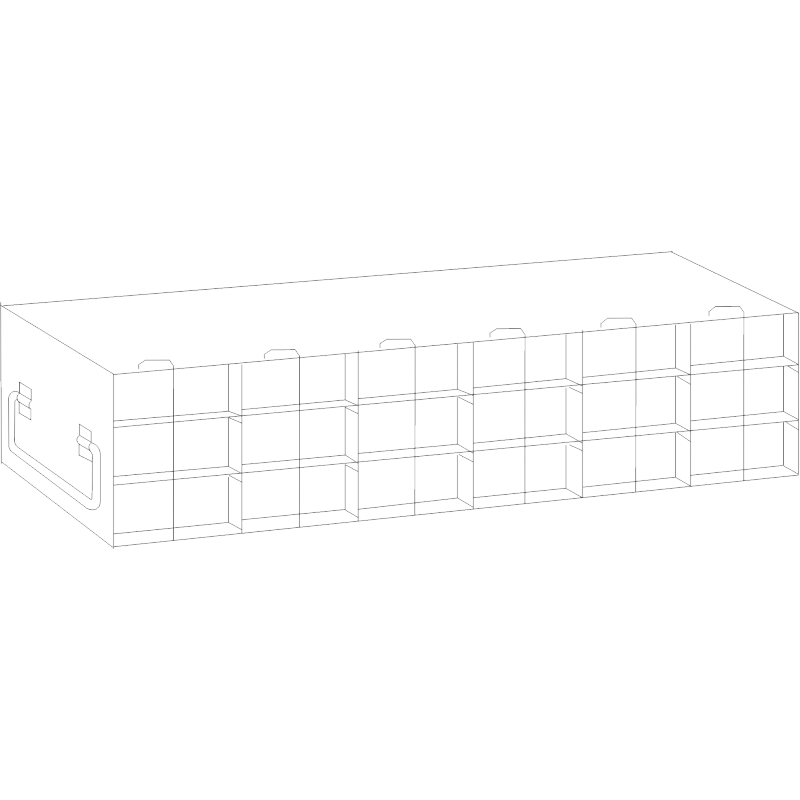Crystal Industries UFTB-63L Rack for 96-Well Microtube Boxes, 6x3 configuration