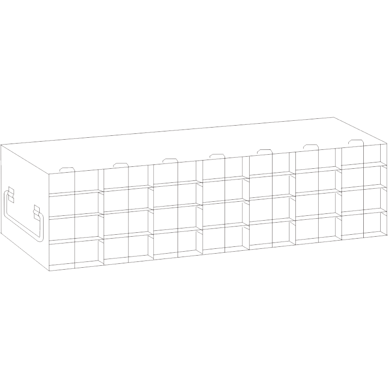 Crystal Industries UFTB-74L Rack for 96-Well Microtube Boxes, 7x4 configuration
