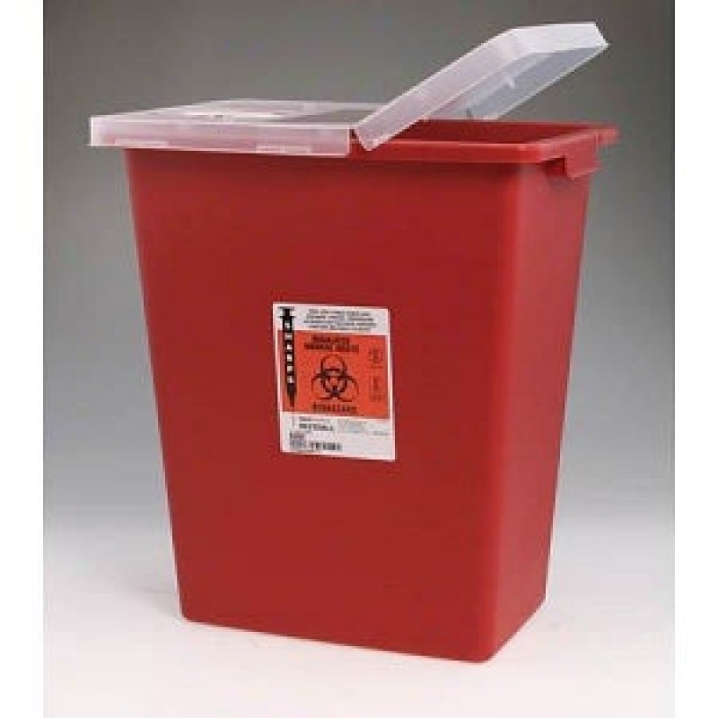 SharpSafety™ Sharps Container, Hinged Lid, 8 Gal, Red, 10/cs (For Sale to Authorized NovaPlus Customers Only) (Continental US Only)