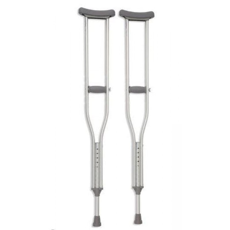 NovaPlus® Crutch Axillary, Push Button, Adjustable, Aluminum, Youth, 54-62", 300 lb Weight Capacity, 8 pr/cs (For Sale to Authorized NovaPlus Customers Only) (Continental US Only)