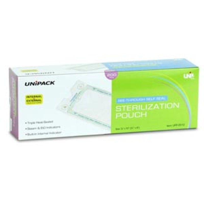 Dukal Corporation UPP-225 Sterilization Pouches, 2-1/4" x 5", 200/bx, 16 bx/cs