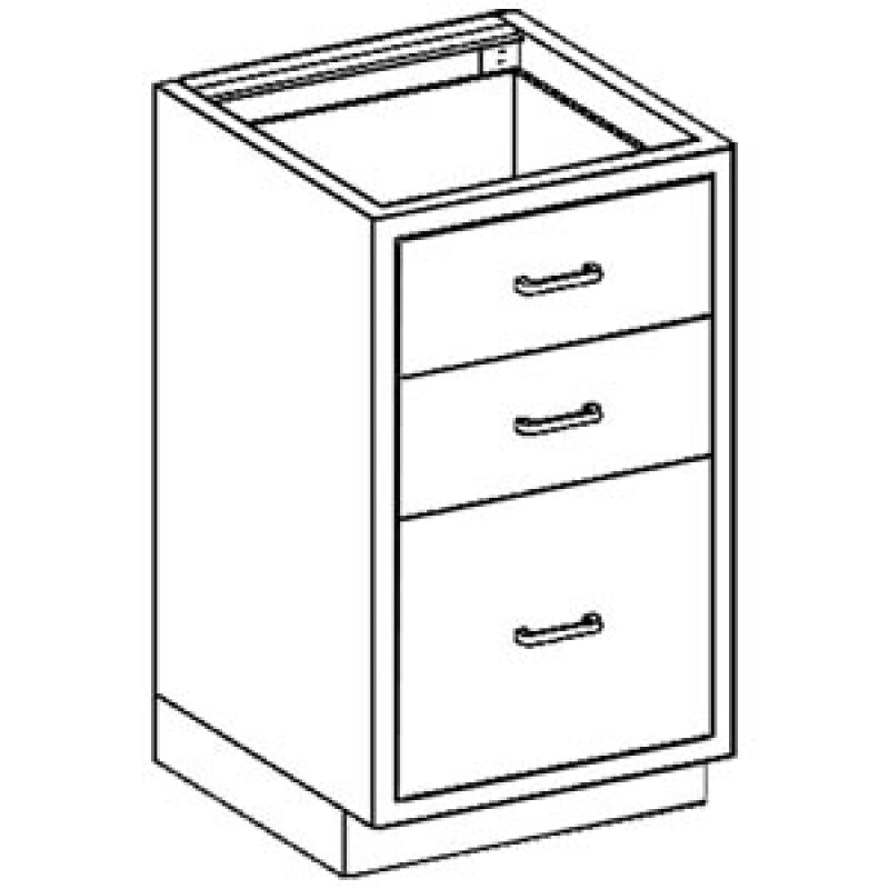 Blickman Industries 2012724000 Base Cabinet 24 1/8"W x 32 3/4"H x 22"D, (2) 1/4-1/2 47" Drawers, Over (1) 1/2-1/2 47" (DROP SHIP ONLY)