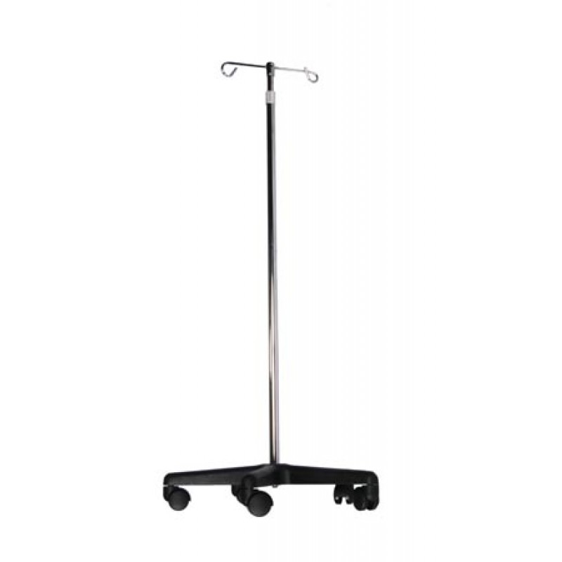 Dukal Corporation 4355 IV Pole, 2 Hook, 5 Caster, Adjust 47" - 84" (14 ea/plt)
