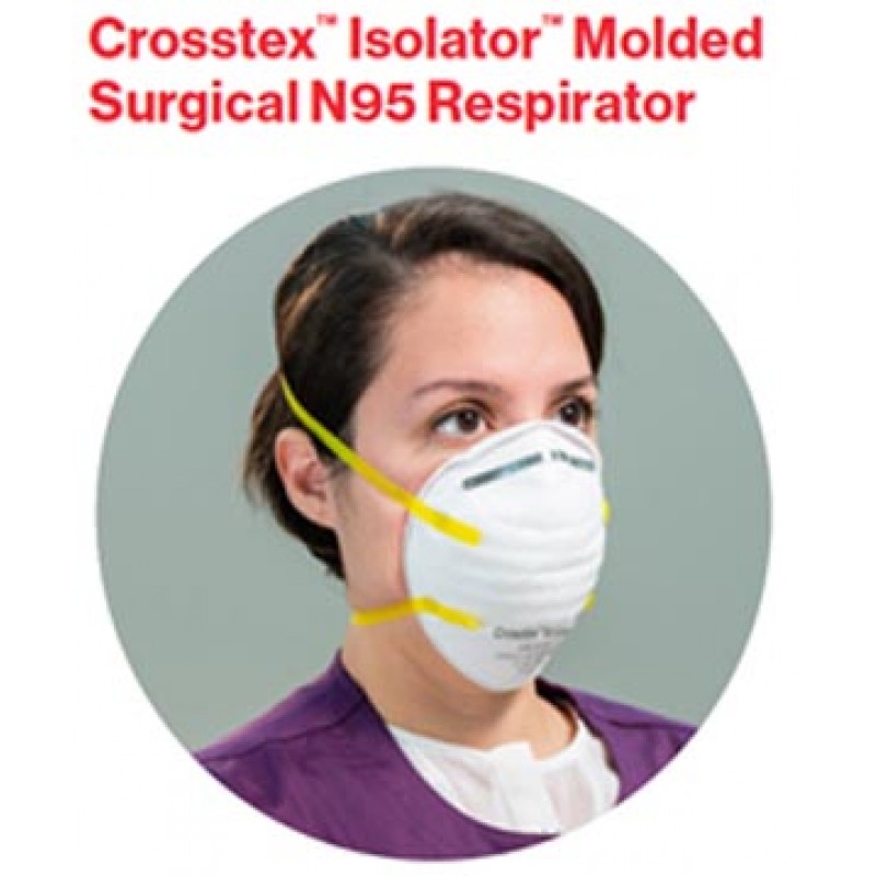 Crosstex International GMLRESP Molded Surgical N95 Respirator, 20/bx, 12 bx/cs (Orders are Non-Cancellable & Non-Returnable)