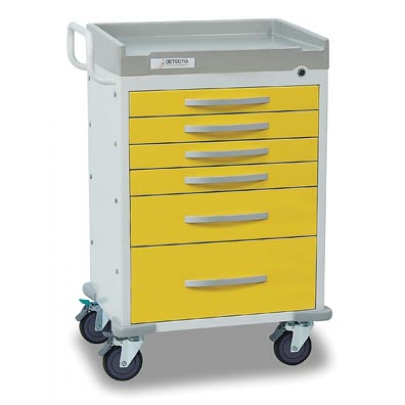 Detecto RC333369YEL Detecto Rescue Series Isolation Medical Cart, 6 Yellow Drawers (DROP SHIP ONLY)