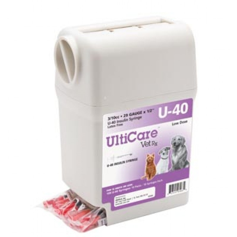 UltiMed, Inc. 07263 UltiGuard U-40 Syringe Dispenser, 29G x ½", 3/10cc, 100/bx