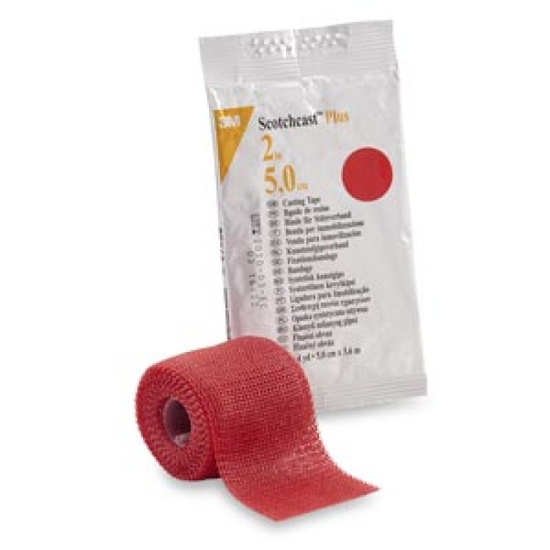 3M Health Care 82002R Plus Casting Tape, 2" x 4 yds, Red, 10/cs (Continental US+HI Only)
