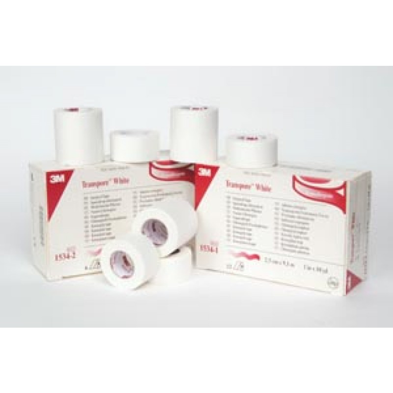 3M Health Care 1534-0 White Dressing Tape, ½" x 10 yds, 24/bx, 10 bx/cs (Continental US+HI Only)