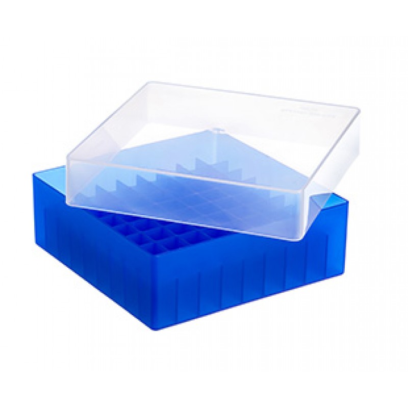 81 position Cryo Storage Box for 1 & 2 mL Cryo.s, PP, 9x9, Blue w/Natural lid