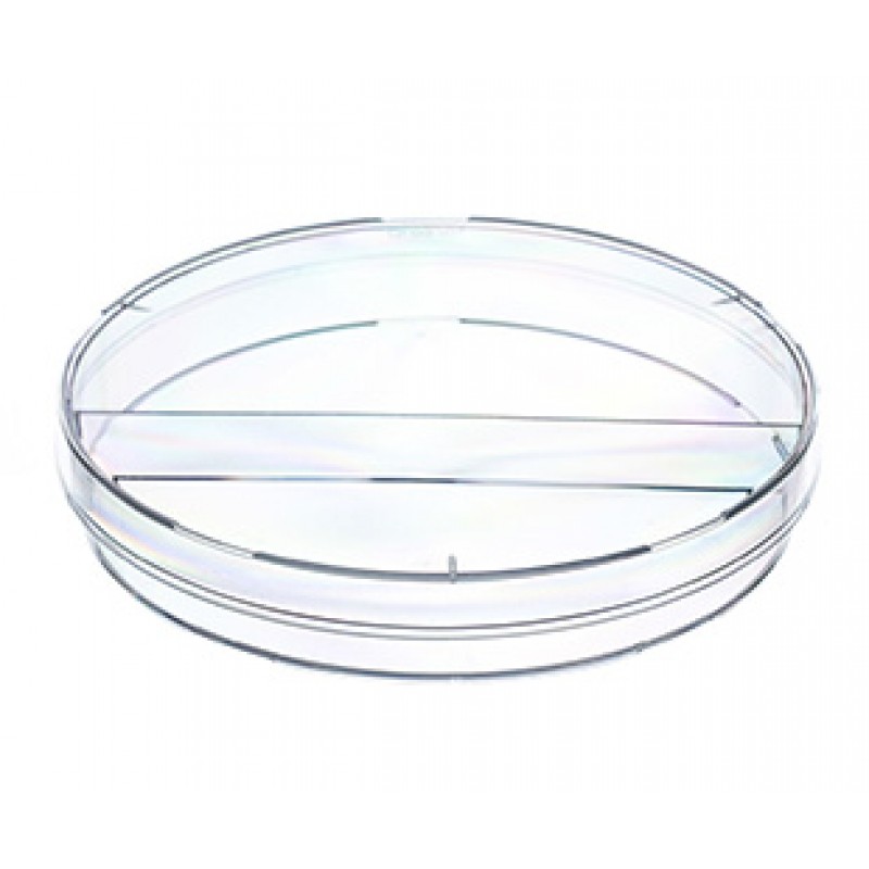 Petri dish, PS, 94x15mm, 57cm2, Triple Vented, Two Compartments, Sterile