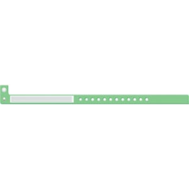 Medical ID Solutions 443 Wristband, L-Shape, Insert Vinyl, Green, 500/bx