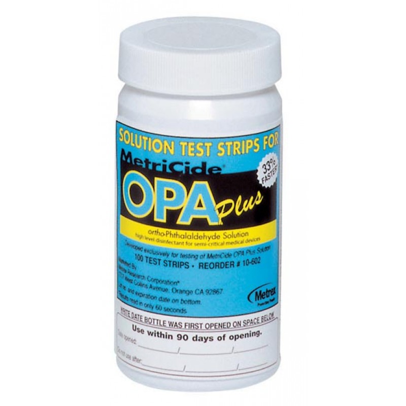 Metrex Research Corporation 10-602 Test Strips OPA Solution, 100/btl, 2 btl/cs (US Only)