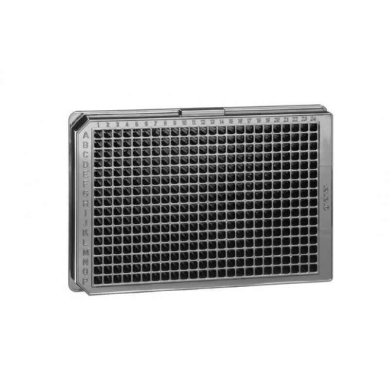 384W FLUOTRAC™™ 600 Plate, PS, High Binding, Flat Bottom, Black