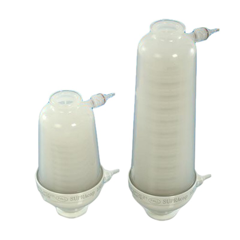Cytiva NP5LB0201 Supracap 100 Depth Filter Capsule, In-Line Style, 5" Length, with Single-Layer Media Grade BIO 20 (0.4-1 µm Retention Rating), 1" - 1½" Sanitary Flange Inlet and Outlet