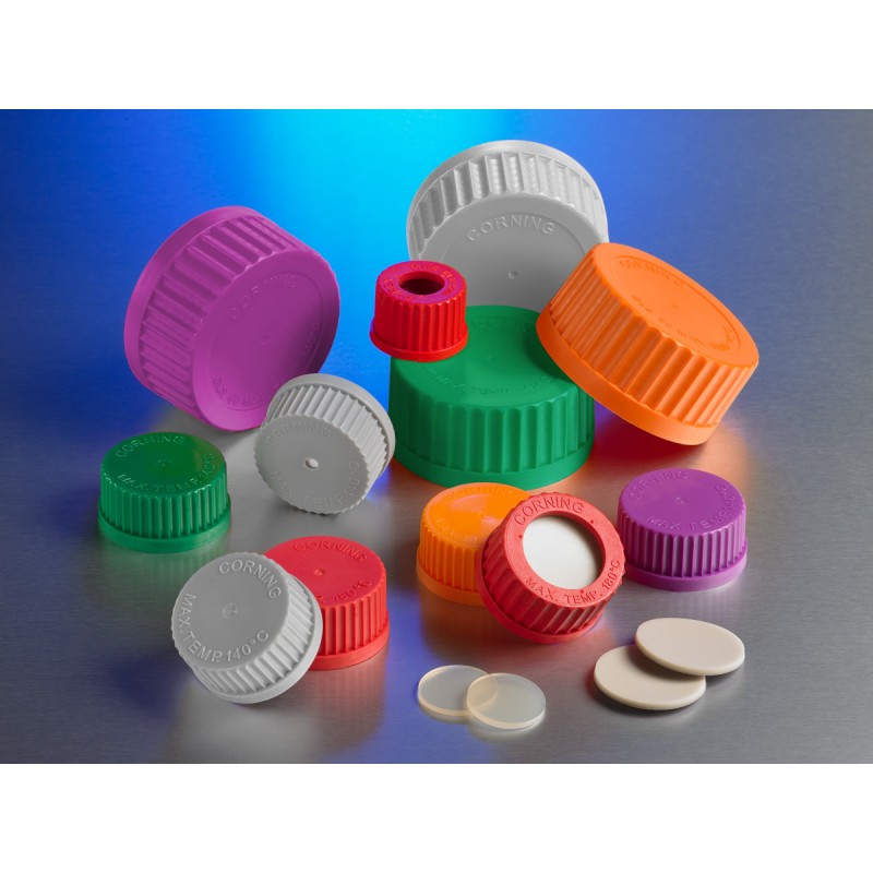 Corning® GL45 Gray Polypropylene Vented Screw Cap with 0.22 µm PTFE Membrane