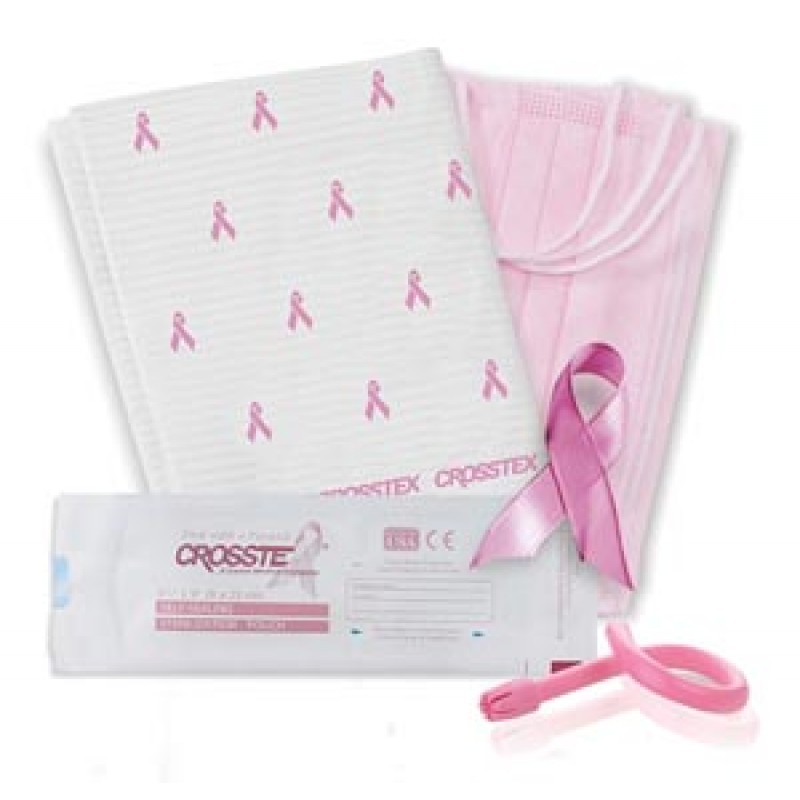 Crosstex International SCSPP Pouch, 3½" x 9", Pink With A Purpose, 200/bx, 20 bx/cs