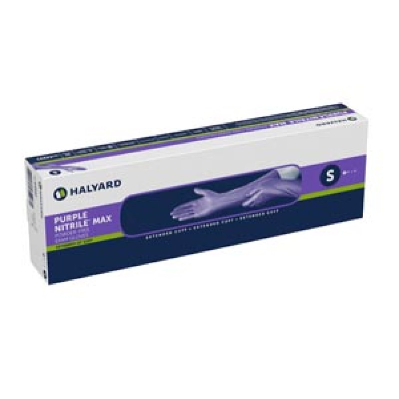 O&M Halyard 44993 Purple Nitrile Max Powder-Free Exam Glove, Medium, 50/bx 8bx/cs (US Only)