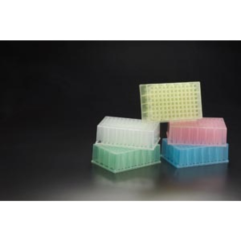 Simport Scientific T110-5G Deep Well Plate, Round Bottom, 1.2mL, Green, Polypropylene, 4/pk, 6 pk/cs
