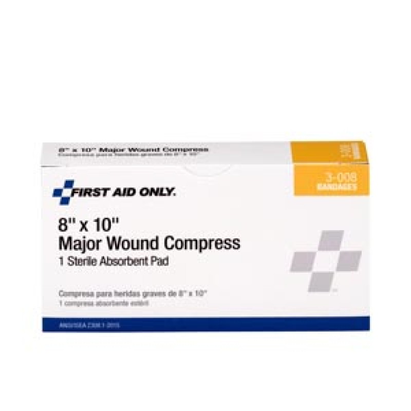 Hygenic/Theraband 3-008-001 Major Wound Compress, 8"x10", 1/bx (DROP SHIP ONLY - $150 Minimum Order)
