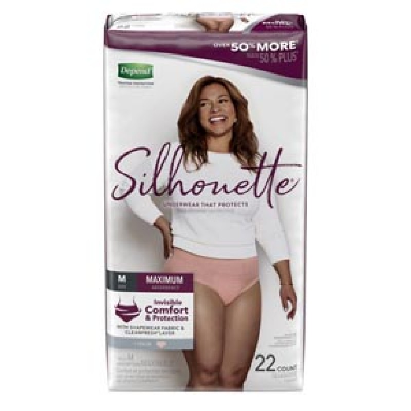 Kimberly-Clark Consumer 51450 Silhouette Underwear, Maximum Absorption, Women, Medium, 22/pk, 2 pk/cs (Products cannot be sold on Amazon.com or any other 3rd party site)