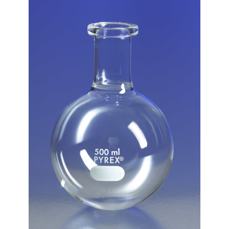 PYREX® 22L Short Ring Neck Boiling Flask, Round Bottom