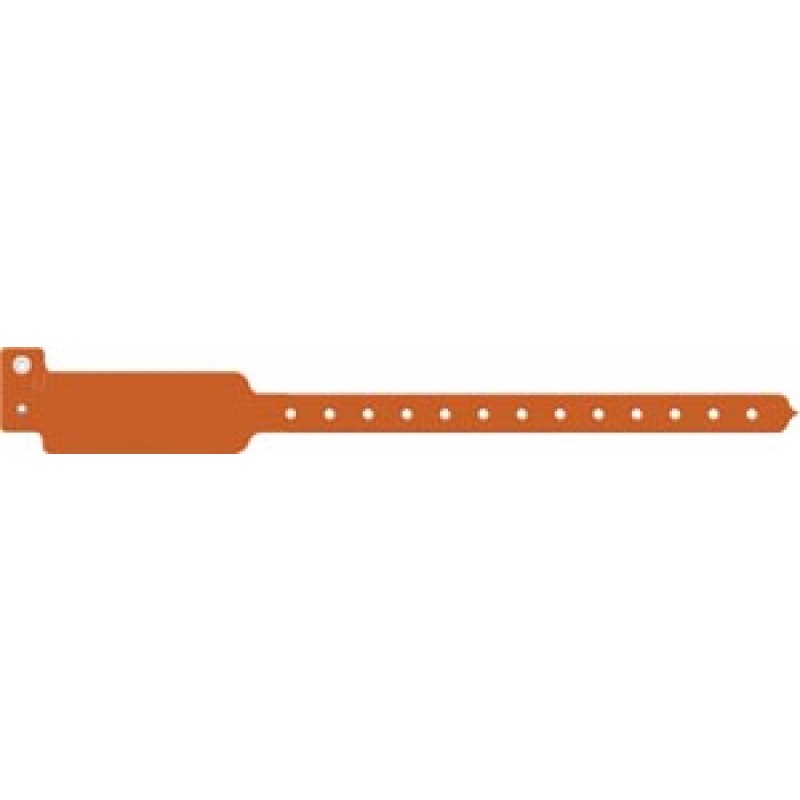 Medical ID Solutions 3105C Wristband, Adult/ Pediatric, Write-On Tri-Laminate, Custom Printed, Orange, 500/bx