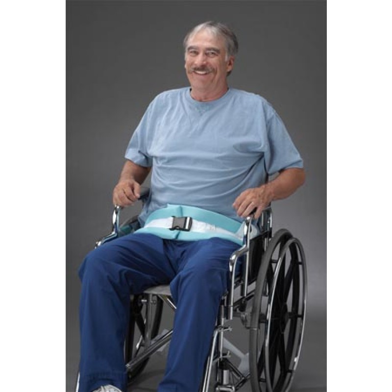 TIDI Products, LLC 4126Q Posey Padded Belt, 13in Length, 4in Width, White/Blue, 2-Piece, Quick Release, Fits waist up to 60in (Continental US + HI Only)