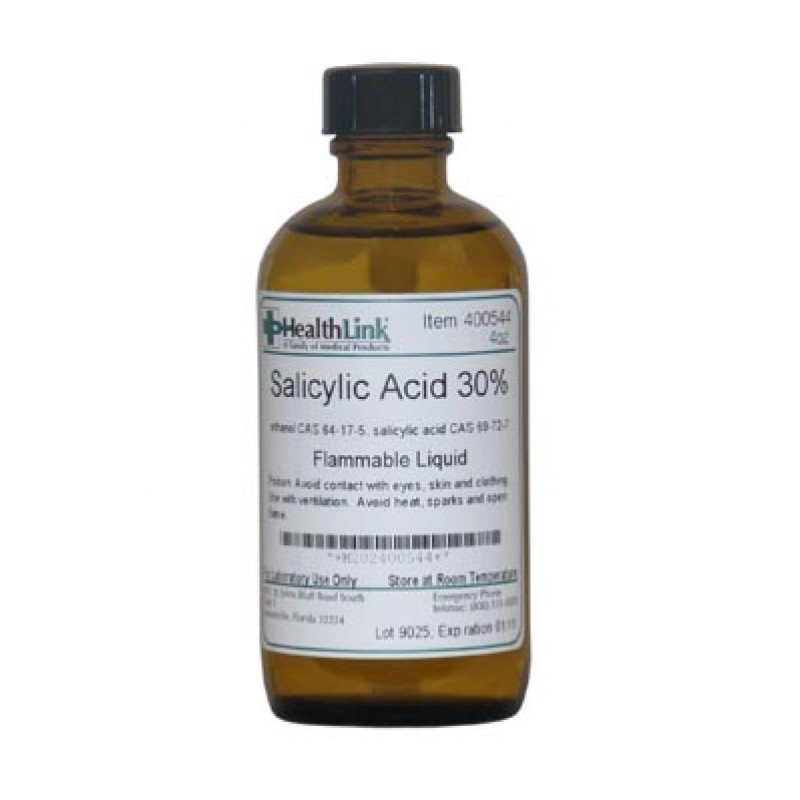 EDM3 Company LLC 400544 Salicylic Acid, 30% in 95% EtOH, 4 oz (Item is Non-Returnable) (US Only) (Item is considered HAZMAT and cannot ship via Air or to AK, GU, HI, PR, VI)