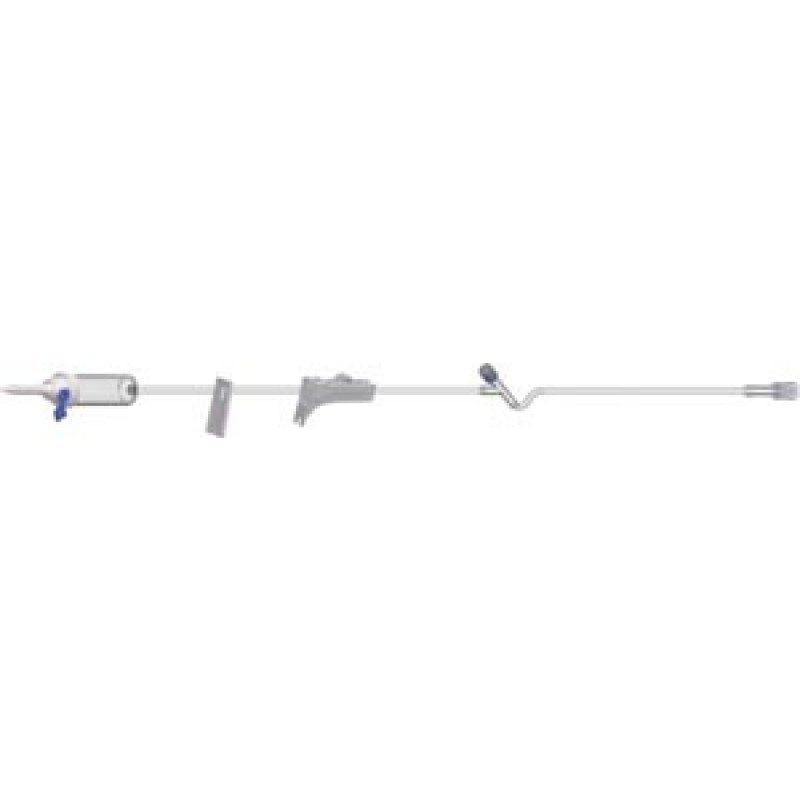 Amsino International, Inc. AA3101 IV Admin Set, 15 Drops Per mL, 78" Length, 16 mL Priming Volume, Vented/Non-Vented, 1 Slide Clamp, Roller Clamp, 1 Y Site, Rotating Male Luer Lock, PE Poly Pouch, 50/cs (75 cs/plt)
