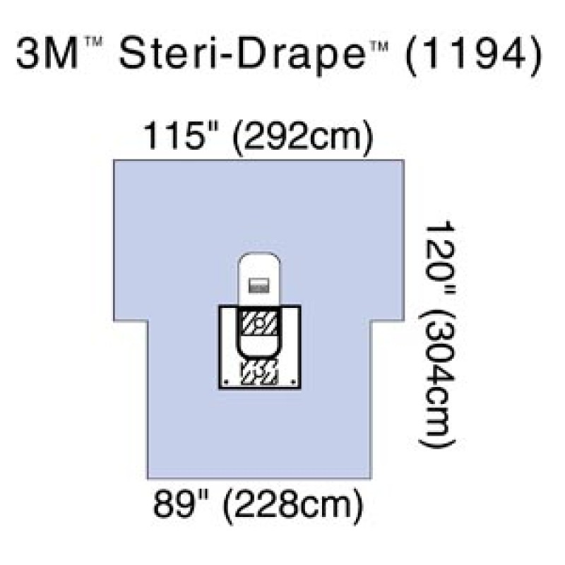 3M Health Care 1194 Arthroscopy Sheet, Fluid Collection Pouch, 89" x 120", 2 Exit Ports, Tube & Cord Organizer, 3M Biocade Fabric, 5/cs (Continental US+HI Only)