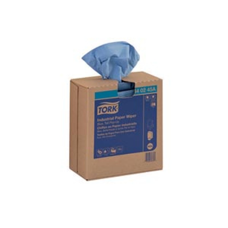 Essity Professional Hygiene North America, LLC 440245A Industrial Paper Wiper, Pop-Up Box, Blue, 4-Ply, W24, 16.5" x 8.5", 90 sht/bx, 10 bx/cs (36 cs/plt)