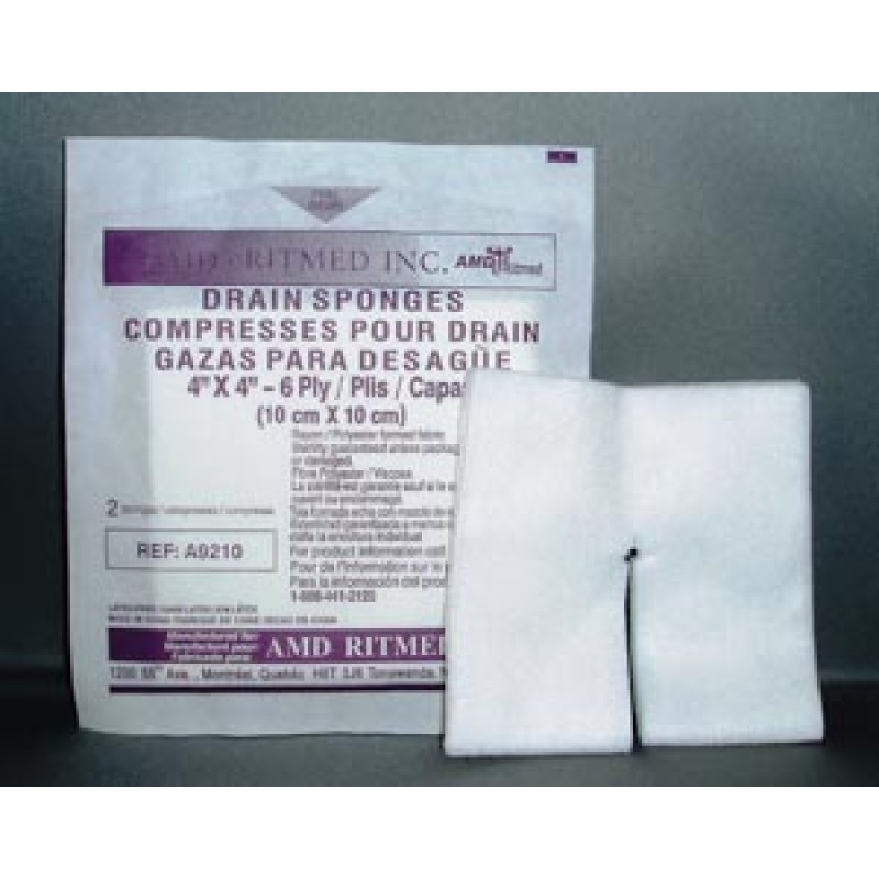 AMD-Medicom A9210-NP No-Split Sponge, 4" x 4", 6-Ply, Sterile 2s, 50/pk, 12 pk/cs