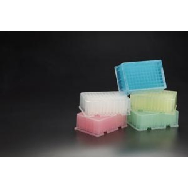 Simport Scientific T110-10P Deep Square Well Plate, Round Bottom, 2.2mL, Pink, Polypropylene, 4/pk, 6 pk/cs