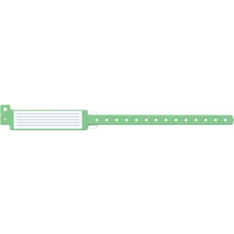 Medical ID Solutions 243C Wristband, Adult, 12", Insert Vinyl, Custom Printed, Green, 250/bx