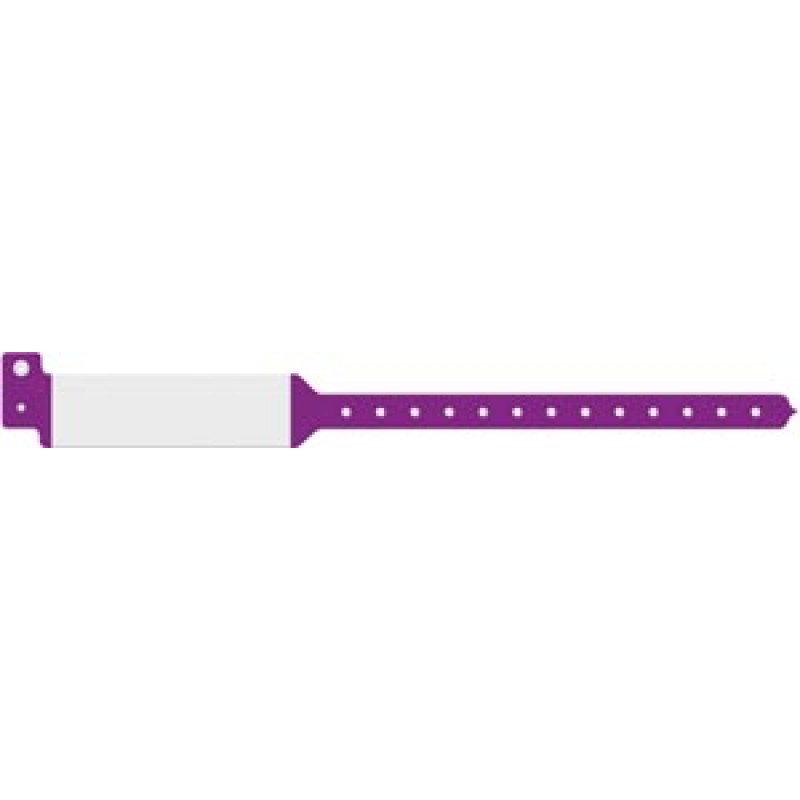 Medical ID Solutions 3227C Wristband, Adult, Imprinter Tri-Laminate, Custom Printed, Purple, 500/bx