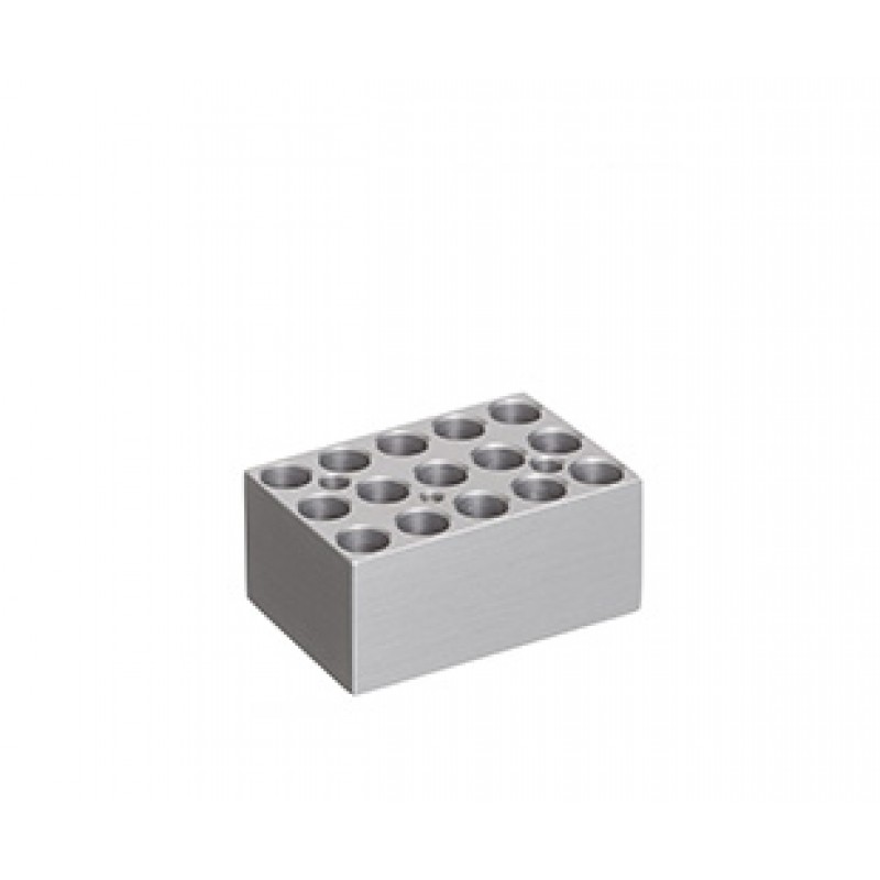 Mini Dry Bath BLOCK, F, 15 x 1.5/2 mL Tubes Conical