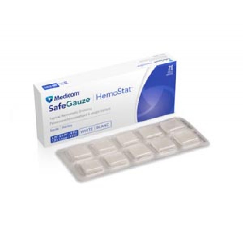 AMD-Medicom 4900-STAT HemoStat Topical Hemostatic Dressing, Sterile, 4 ply, 1 Dressing/Blister, 10 Blisters/Blister Pack, 2 Blister Packs/bx