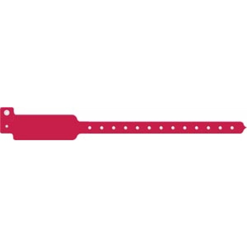Medical ID Solutions 3108C Wristband, Adult/ Pediatric, Write-On Tri-Laminate, Custom Printed, Cranberry, 500/bx