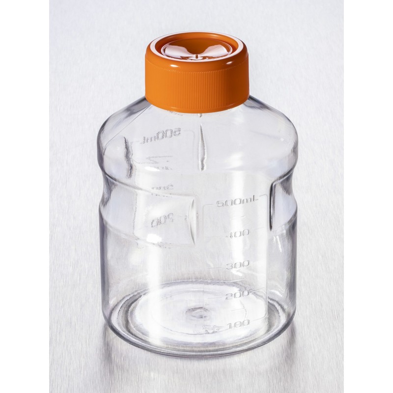 Corning® 500 mL Easy Grip Polystyrene Storage Bottles with 45 mm Caps