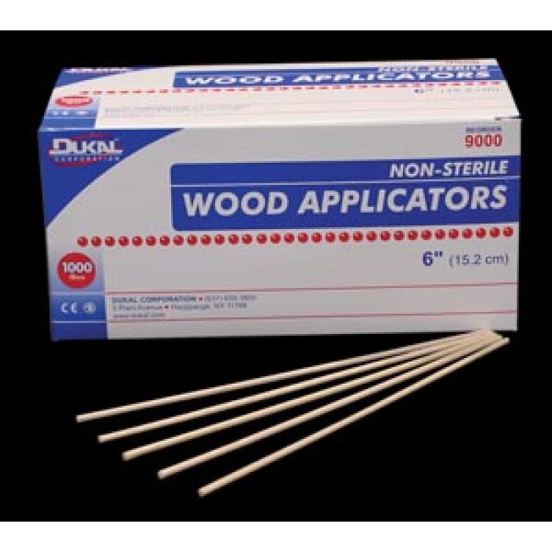Dukal Corporation 9000 Applicator, 6", Wood, 1000/bx, 30 bx/cs
