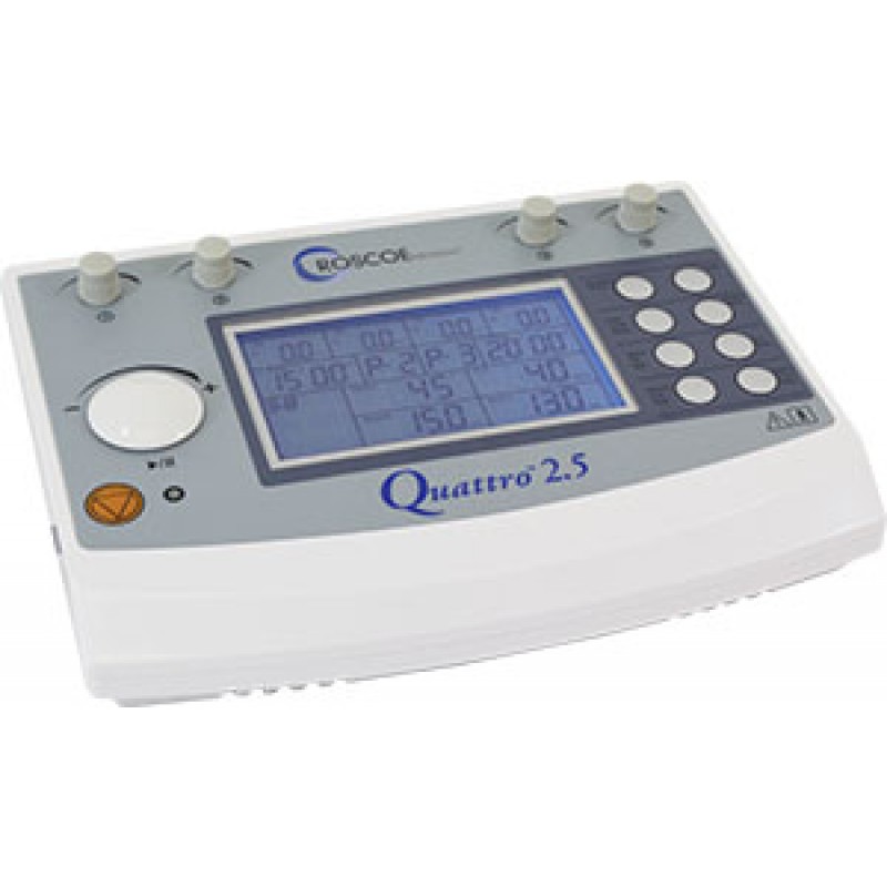Compass Health DQ8450 Electrotherapy Device, Includes: Device, Either Sets of Electrodes, Eight Sets of Rubber Electrodes with Sponges, Four Elastic Straps, Four Sets of Lead Wires, Two Connector Cables, Power Cord, and User Manual with Preset Protocol Gu