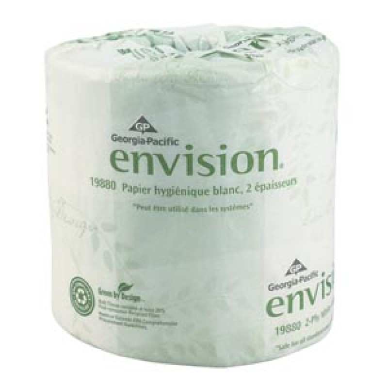 Georgia-Pacific Consumer Products 19880 Embossed Bathroom Tissue, 2-Ply, White, 4½" x 4.05", 550 sht/rl, 80 rl/cs (20 cs/plt)