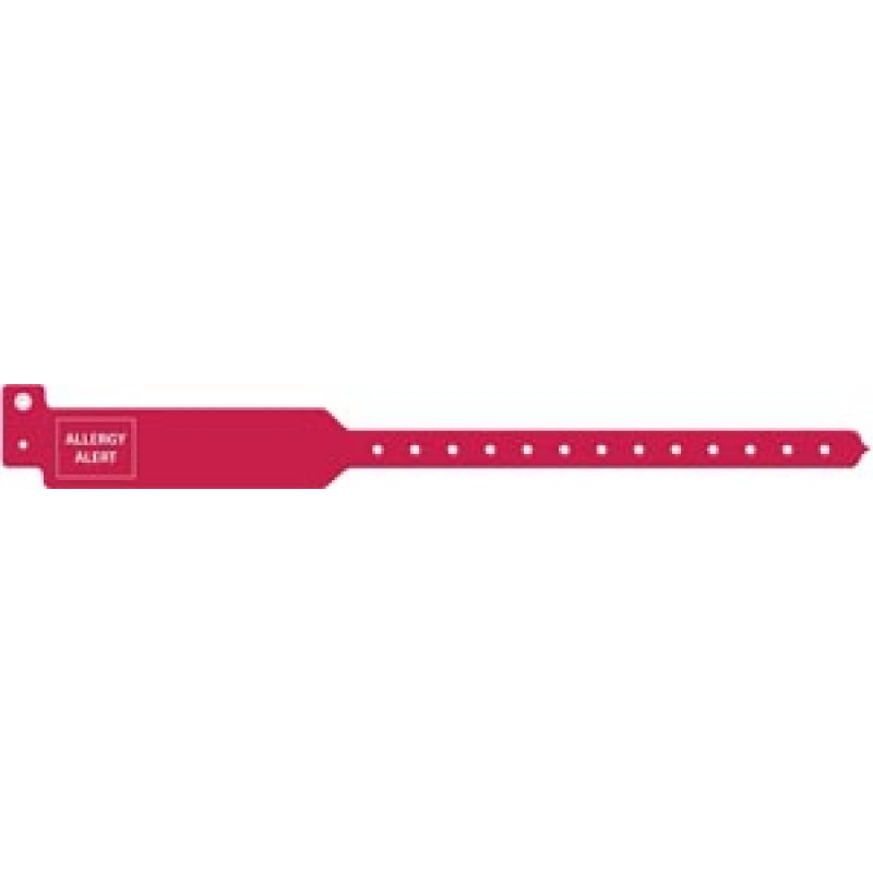 Medical ID Solutions 3208-AA Wristband, Adult, 12", Tri-Laminate, Allergy Alert, Cranberry, 250/bx