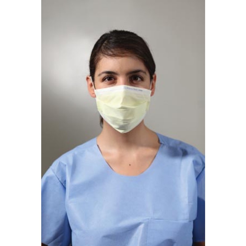 O&M Halyard 25867 KC100 Procedure Mask, ASTM Level 1, Earloops, Yellow, 50/bx, 10 bx/cs (US Only)