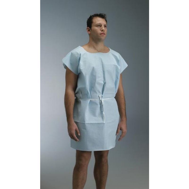 Graham Medical 231 Exam Gown, Super TPT, 30" x 42", Blue, 50/cs
