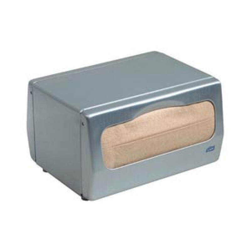 Essity Professional Hygiene North America, LLC 13TBS Napkin Dispenser, Minifold, Tabletop, Universal, Brushed Steel, N6, Metal, 4.5" x 7.5" x 6" (45 cs/plt)